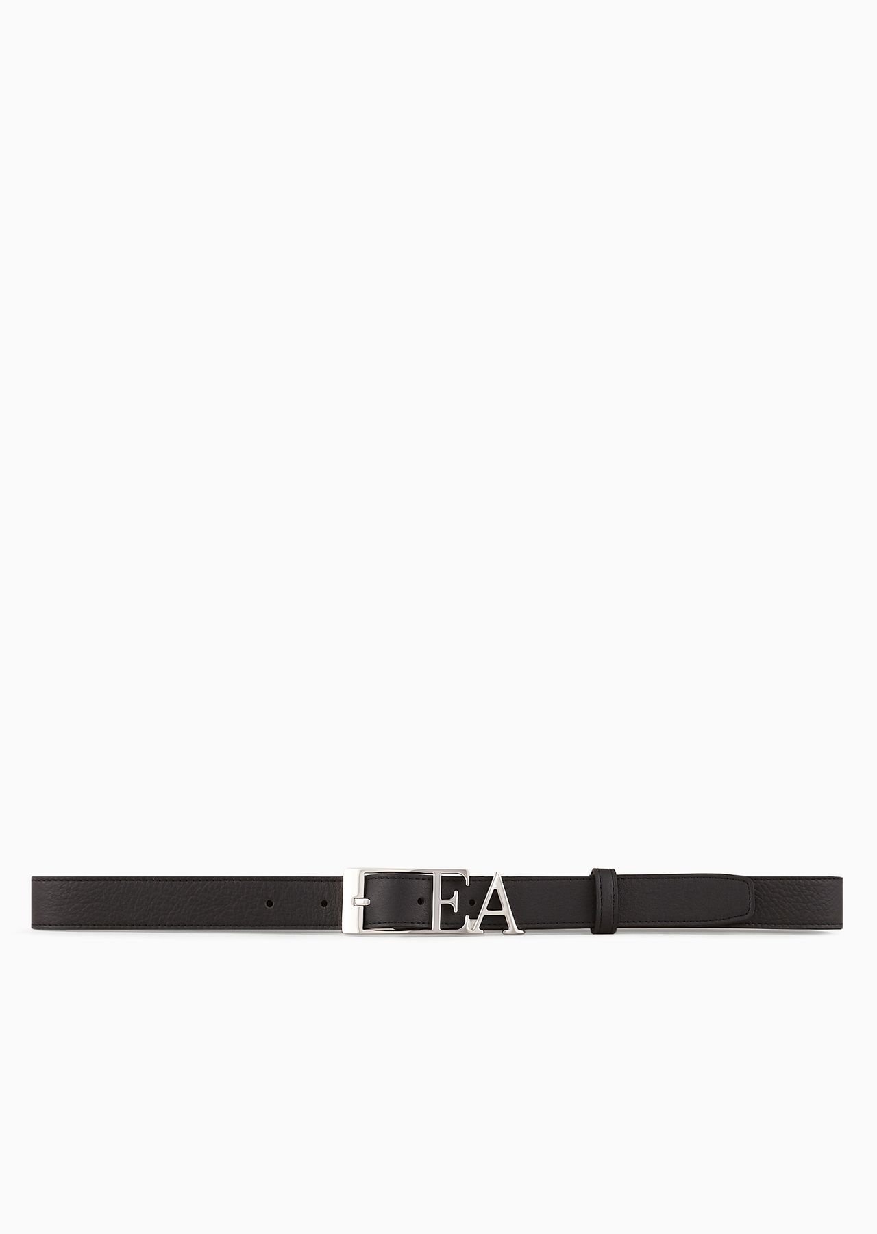 Deer-print leather belt with contoured EA buckle - 3