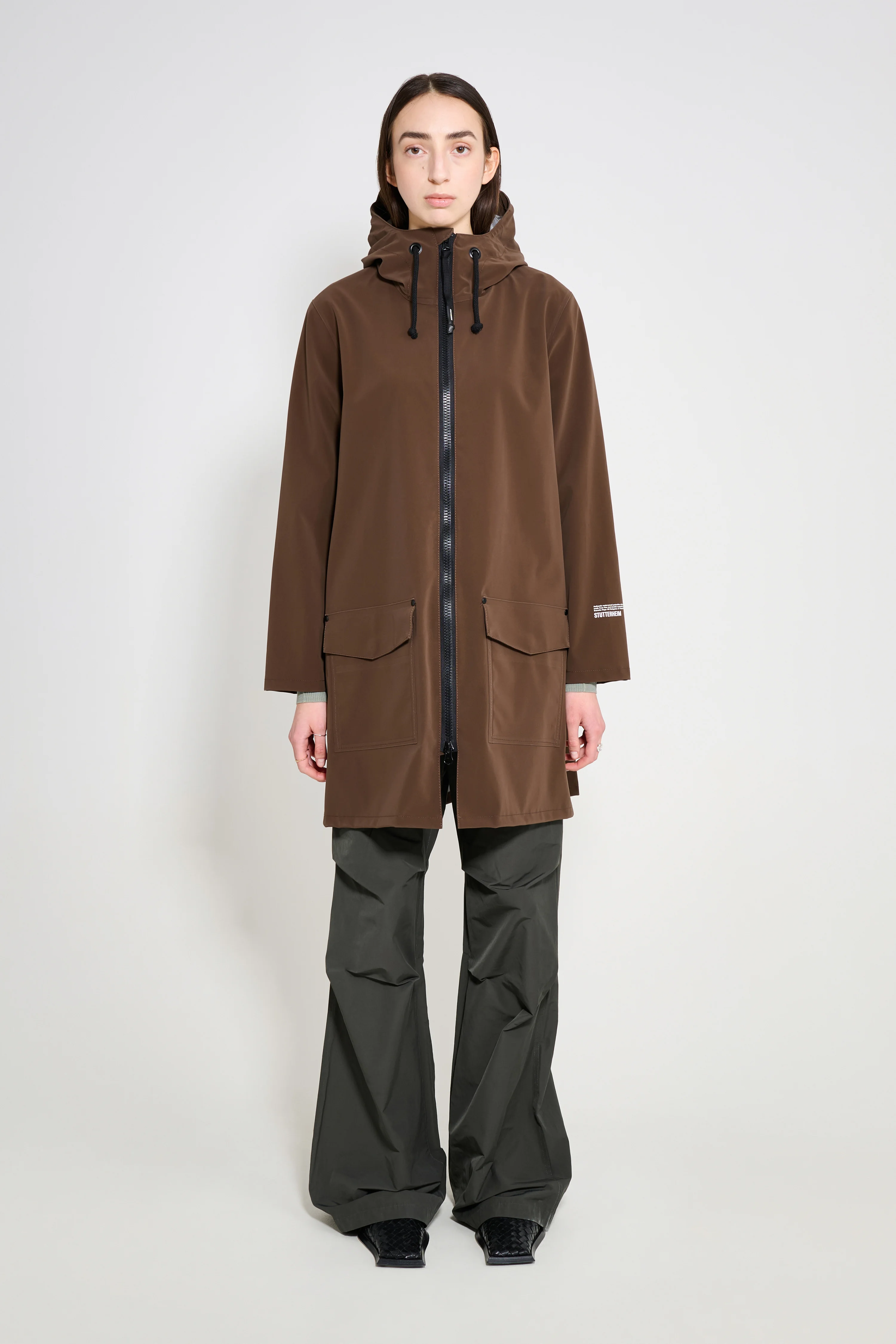 Mosebacke Patch Raincoat Dark Brown - 1