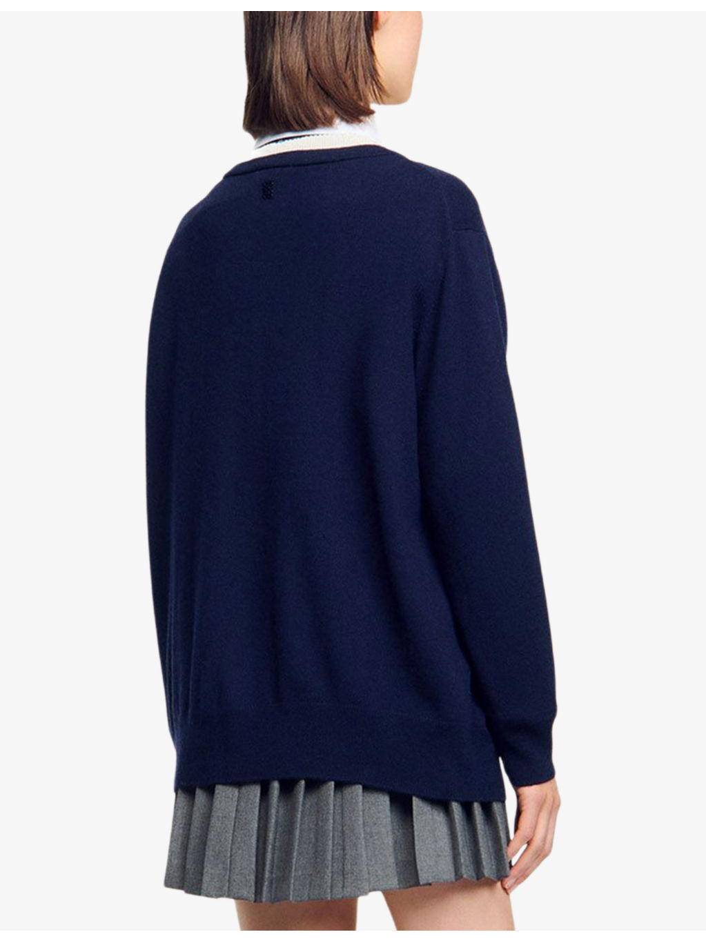 V-Neck Wool and Cashmere Cardigan - 4