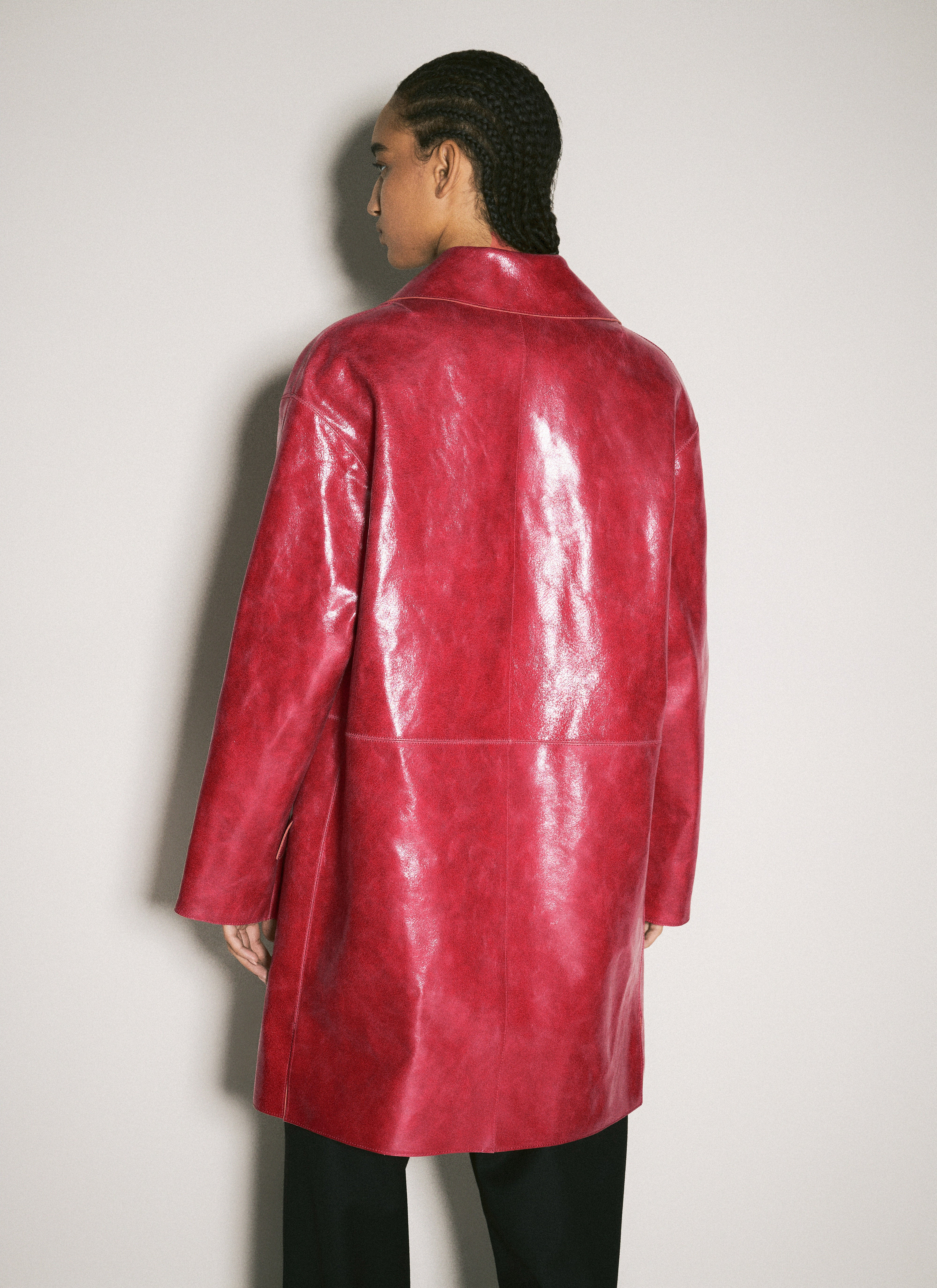 Prada Women Crackle Suede Coat - 6