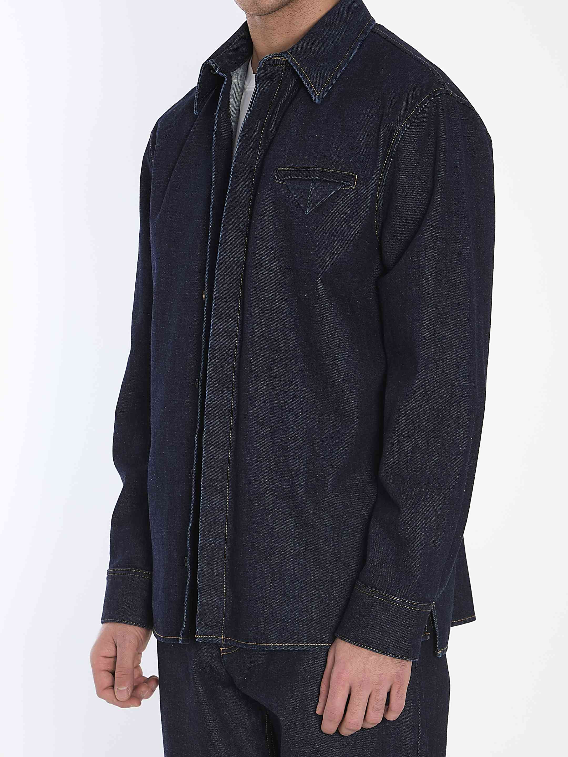 Bottega Veneta Men Indigo Denim Shirt - 2