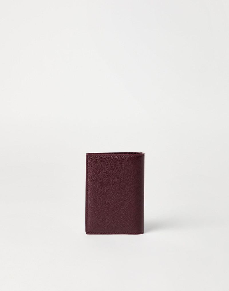 Brunello Cucinelli Grained leather passport holder outlook
