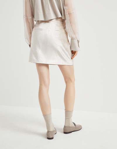 Brunello Cucinelli Cotton and viscose sleek velvet sartorial mini skirt outlook