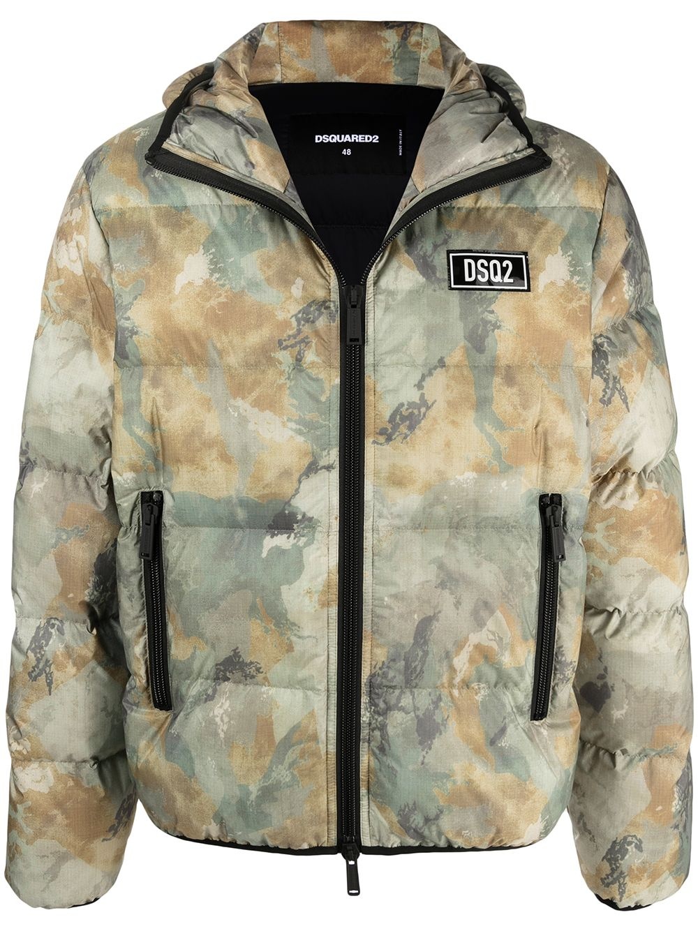 camouflage print down jacket - 1