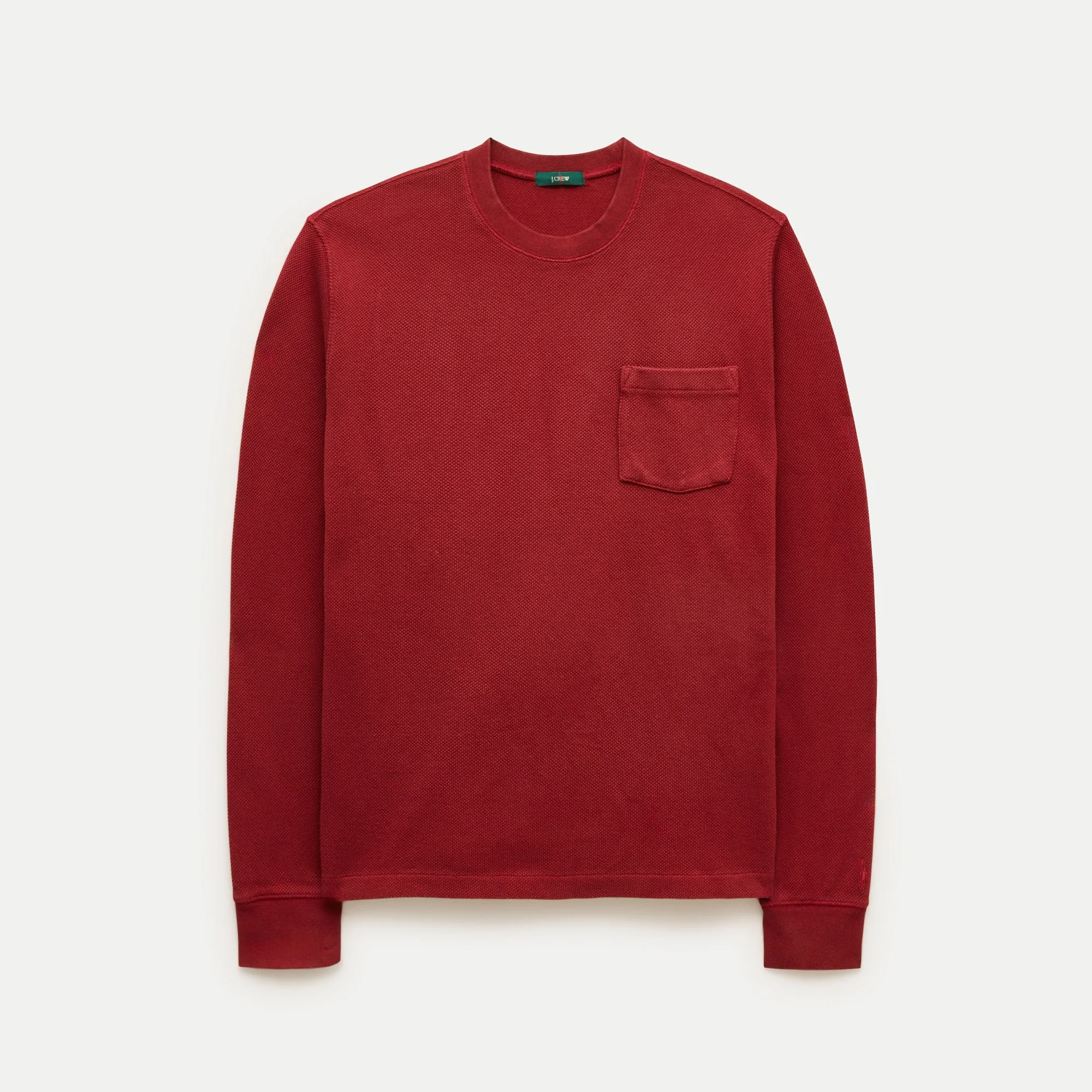 Long-sleeve macropiqué cotton T-shirt - 1