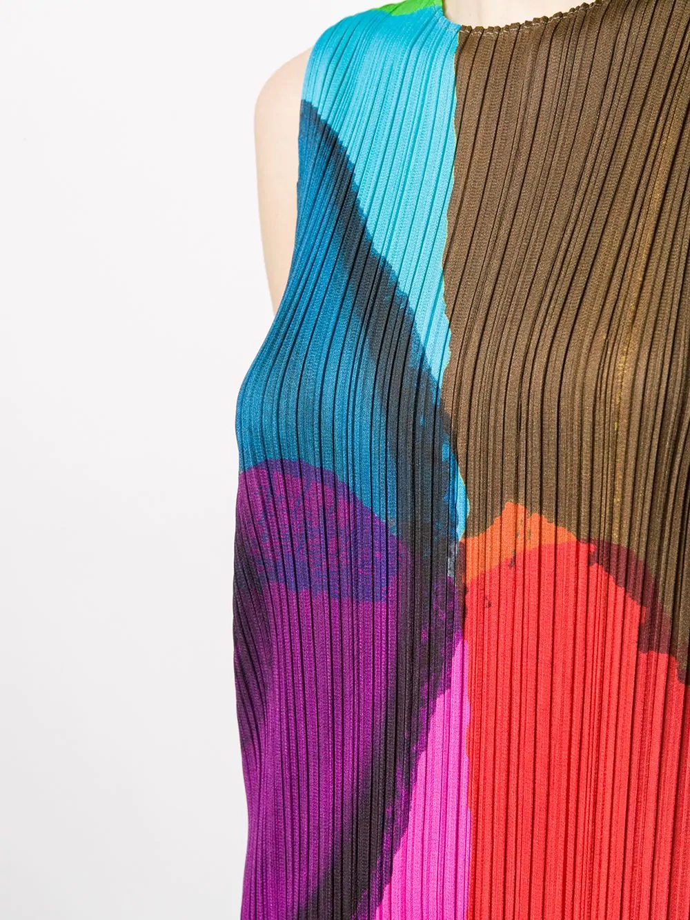 abstract-pattern pleated dress - 5