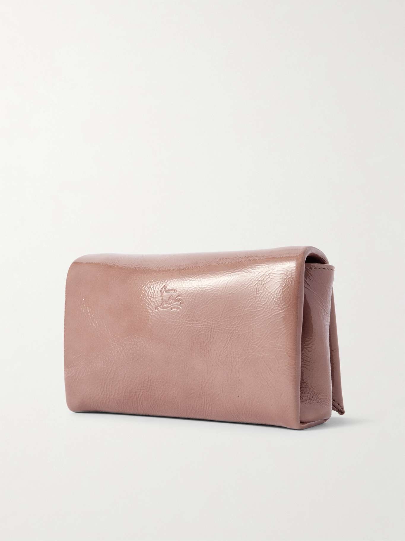 Loubi54 embellished crinkled patent-leather shoulder bag Baby pink - 3