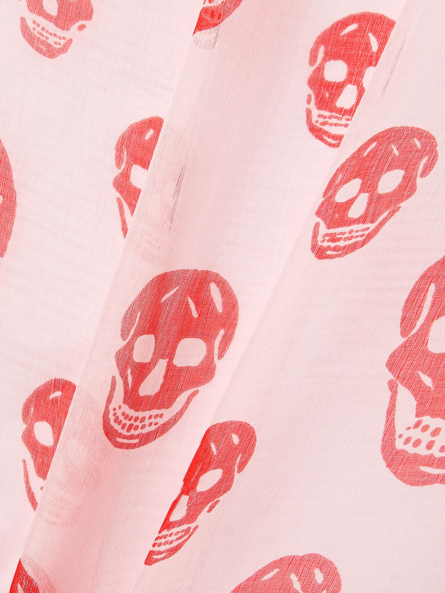 Printed silk-chiffon scarf Red - 3
