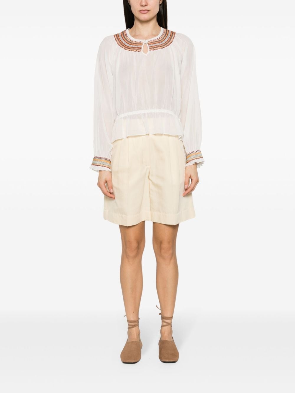 embroidered cotton blouse - 2