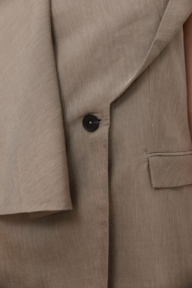 Melange Scarf Blazer - Rye - 10