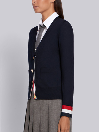 Thom Browne Grosgrain Cuff Wool Cardigan outlook