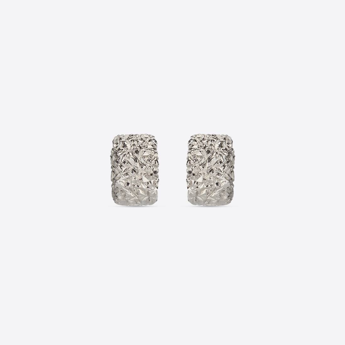 Alu Hoop Earrings  in Silver - 1