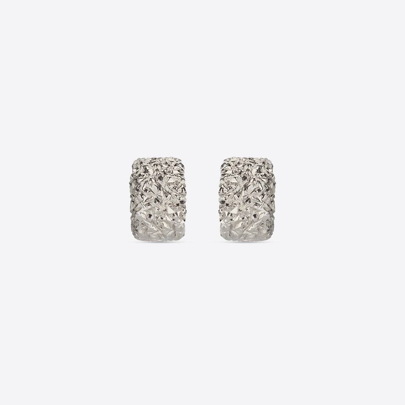 Alu Hoop Earrings  in Silver 1