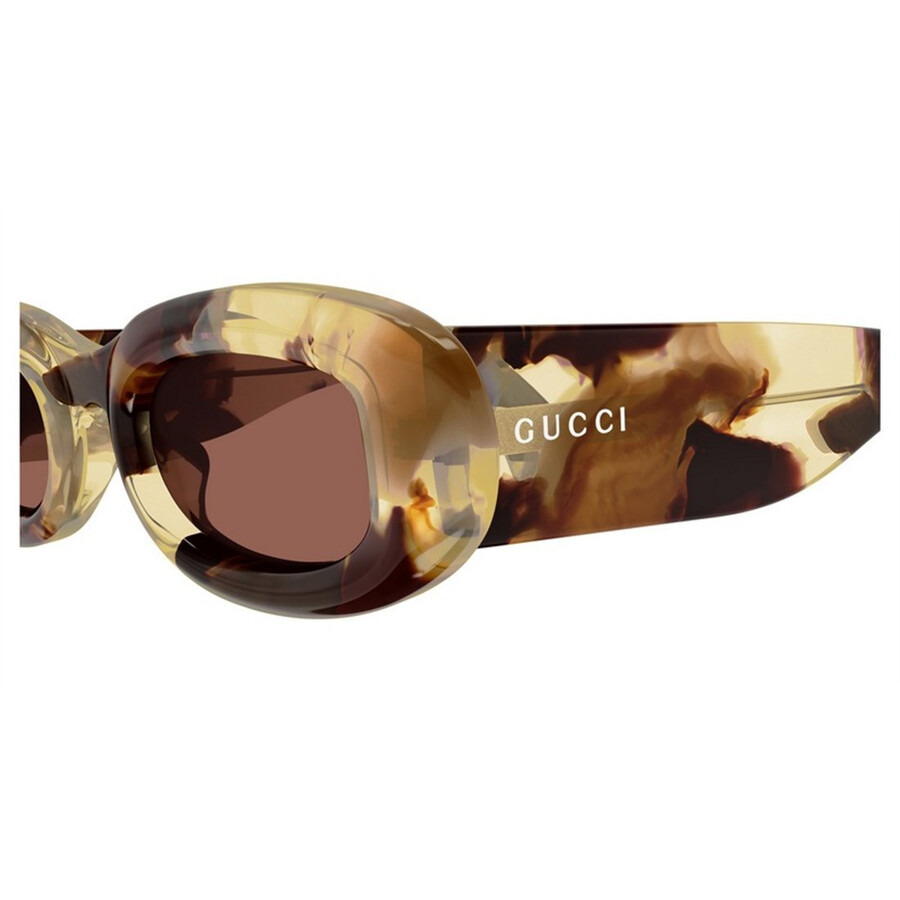 Gucci Brown Oval Ladies Sunglasses GG1907S 001 48 - 3