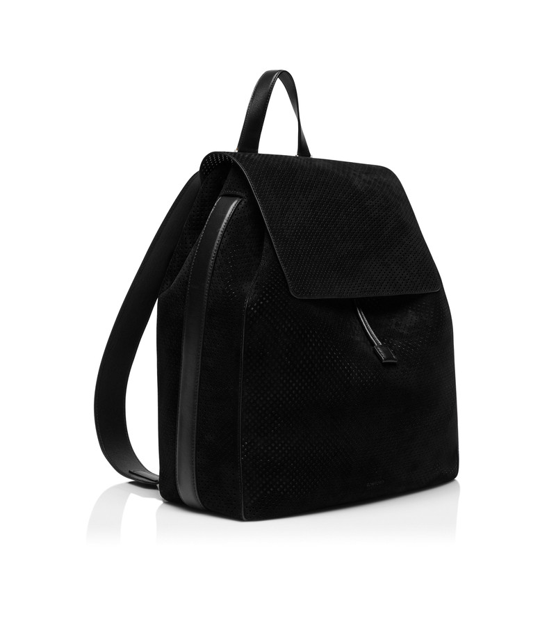 TOM FORD PERFORATED CASHMERE SUEDE T-LINE FLAP BACKPACK outlook