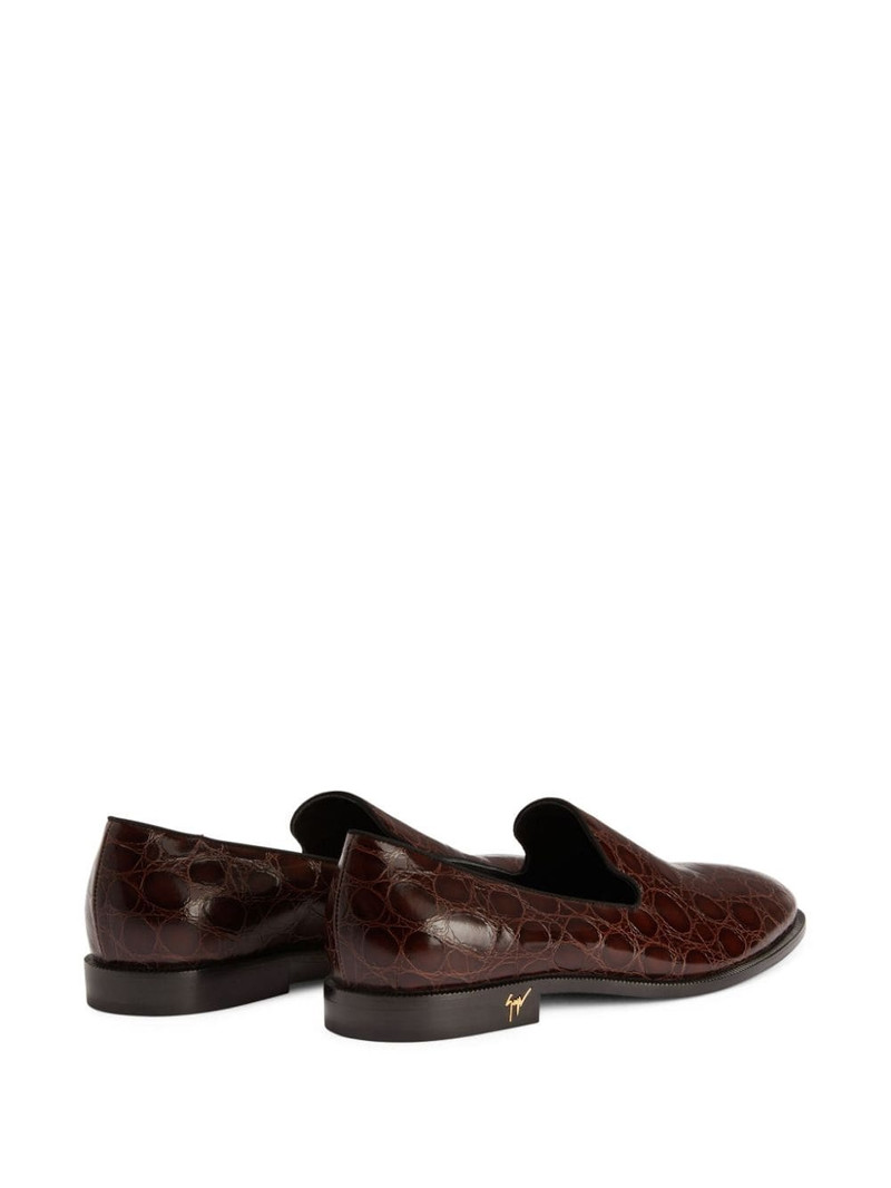 Gatien crocodile-effect leather loafers 3