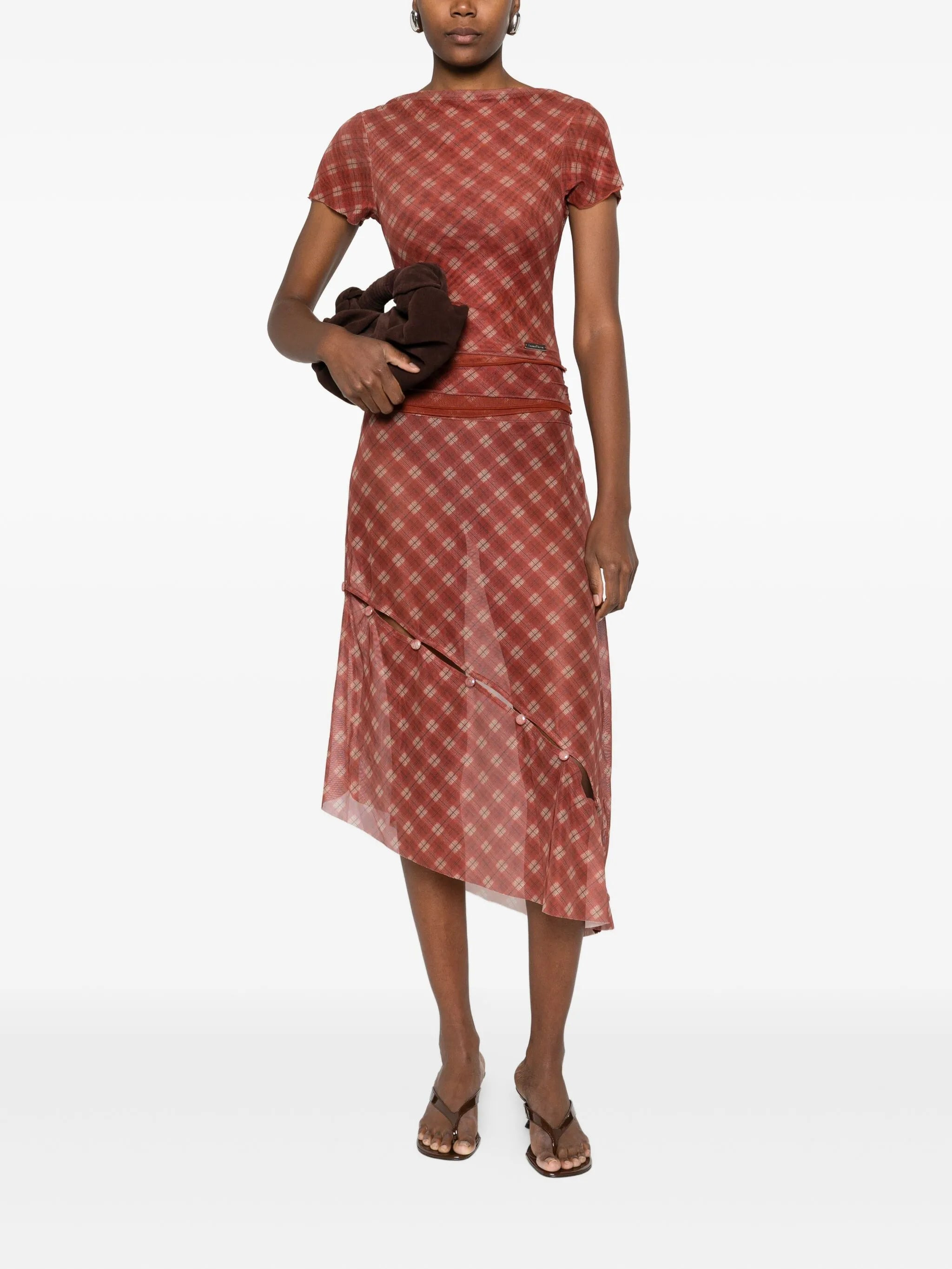 House Of Sunny Button-detail Plaid Skirt - 3