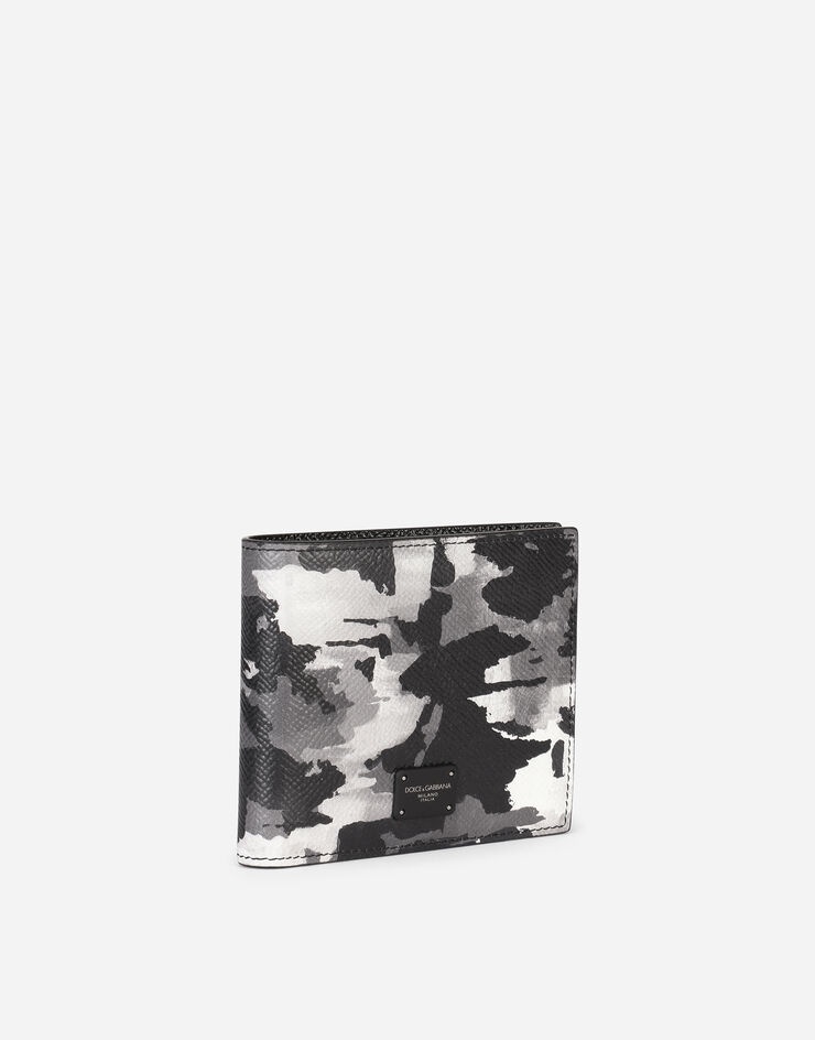 Dauphine calfskin bifold wallet with camouflage print - 2