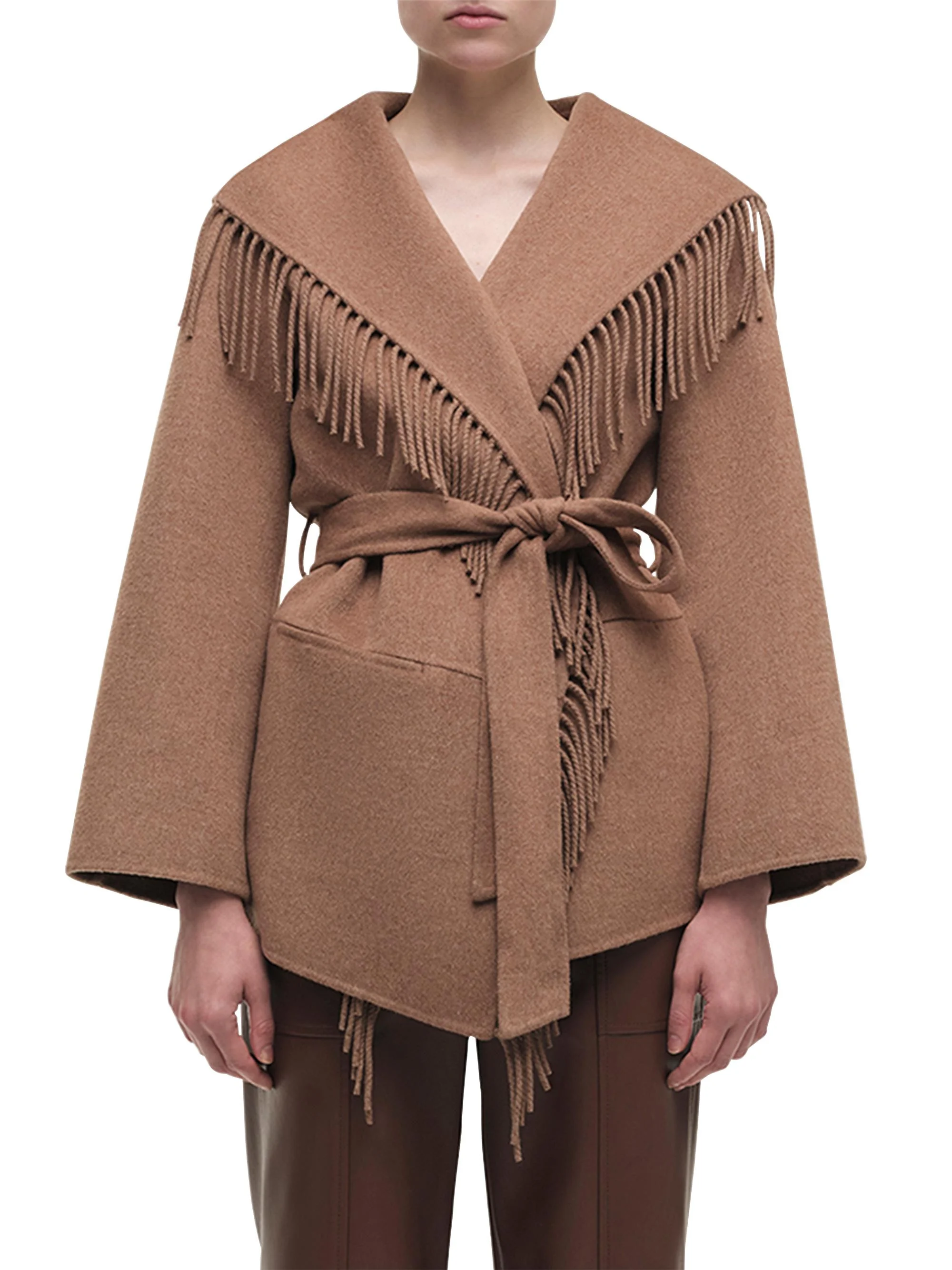 Women's Rowen Fringe Belted Wool-Blend Jacket - Beige - 1