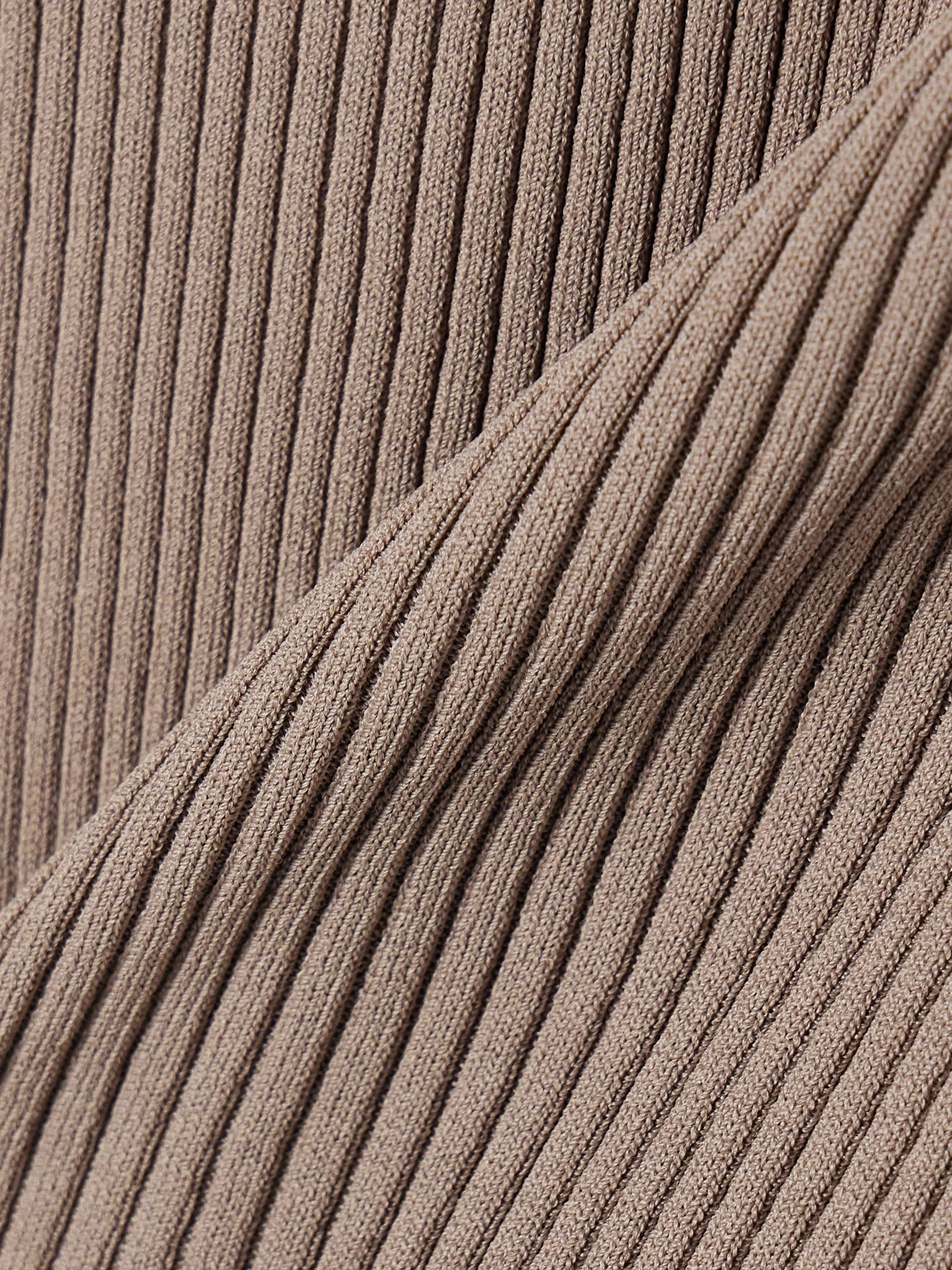 Soleil ribbed-knit tank Taupe - 4
