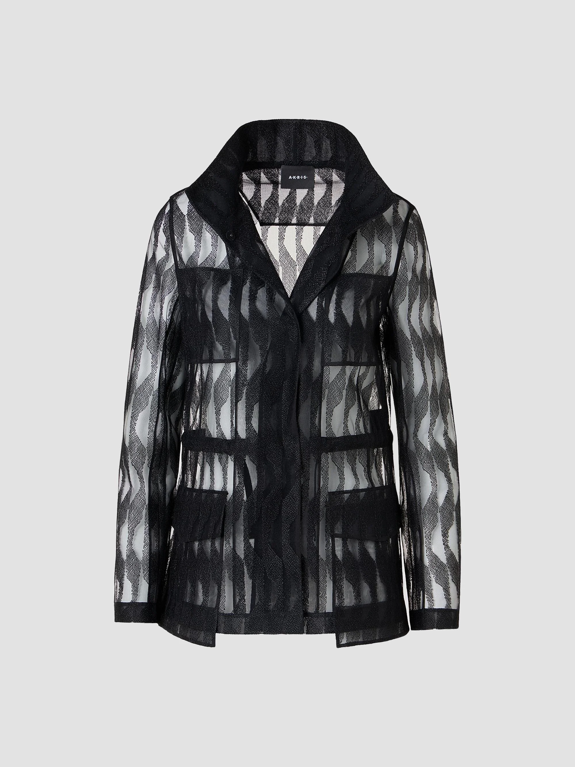Women's Chianti Embroidered Tulle Jacket - Black - 1