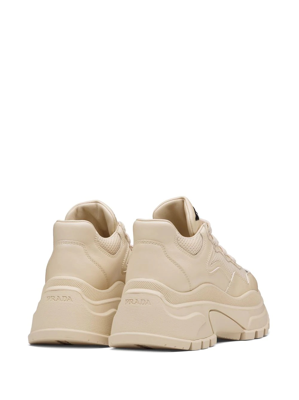 leather panel chunky sneakers - 3