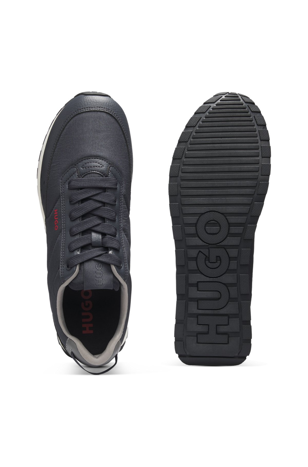 RETRO-INSPIRED TRAINERS WITH FAUX-LEATHER TRIMS - 4