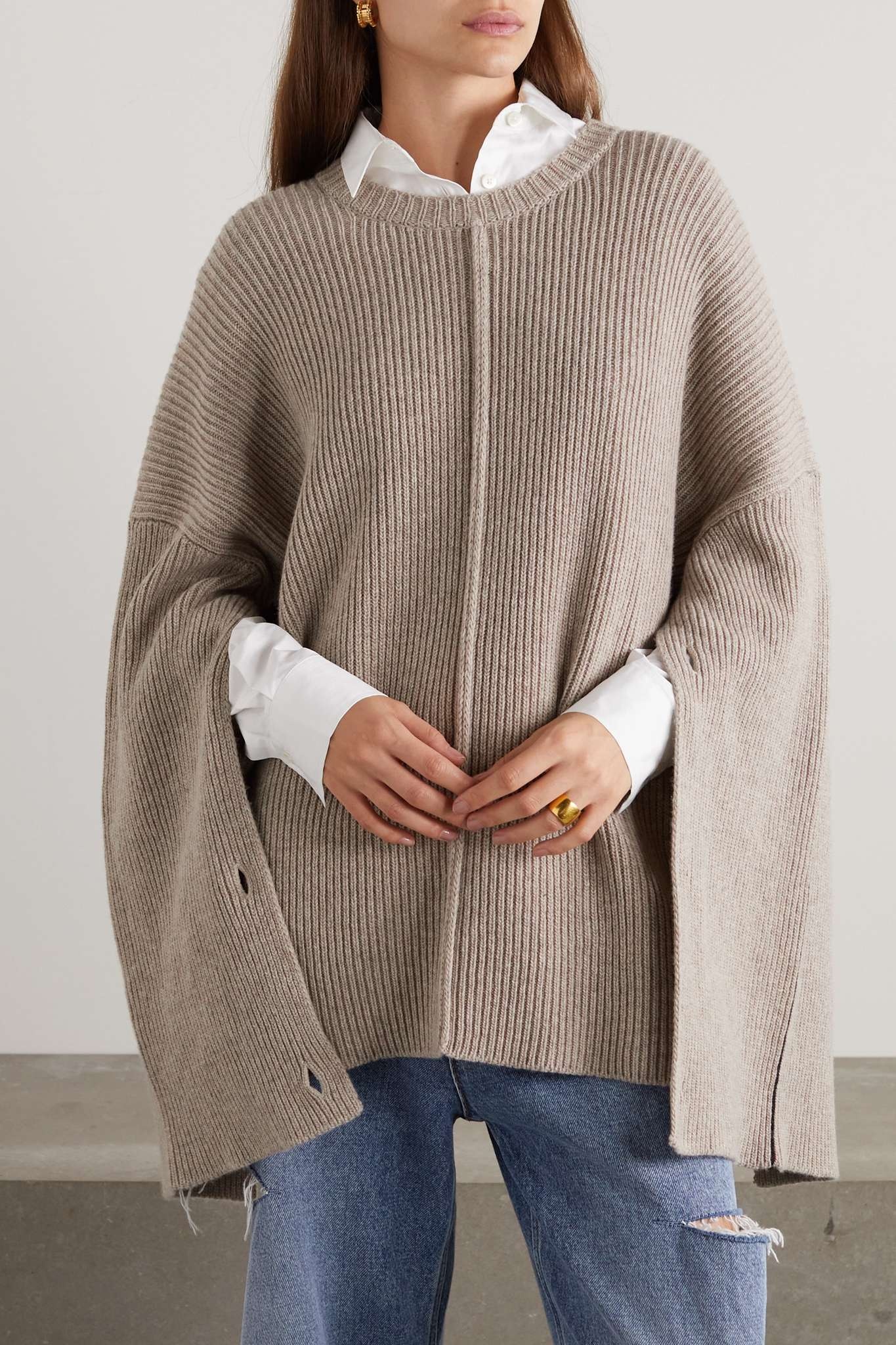 PETER DO Ribbed merino wool and cashmere-blend sweater | REVERSIBLE