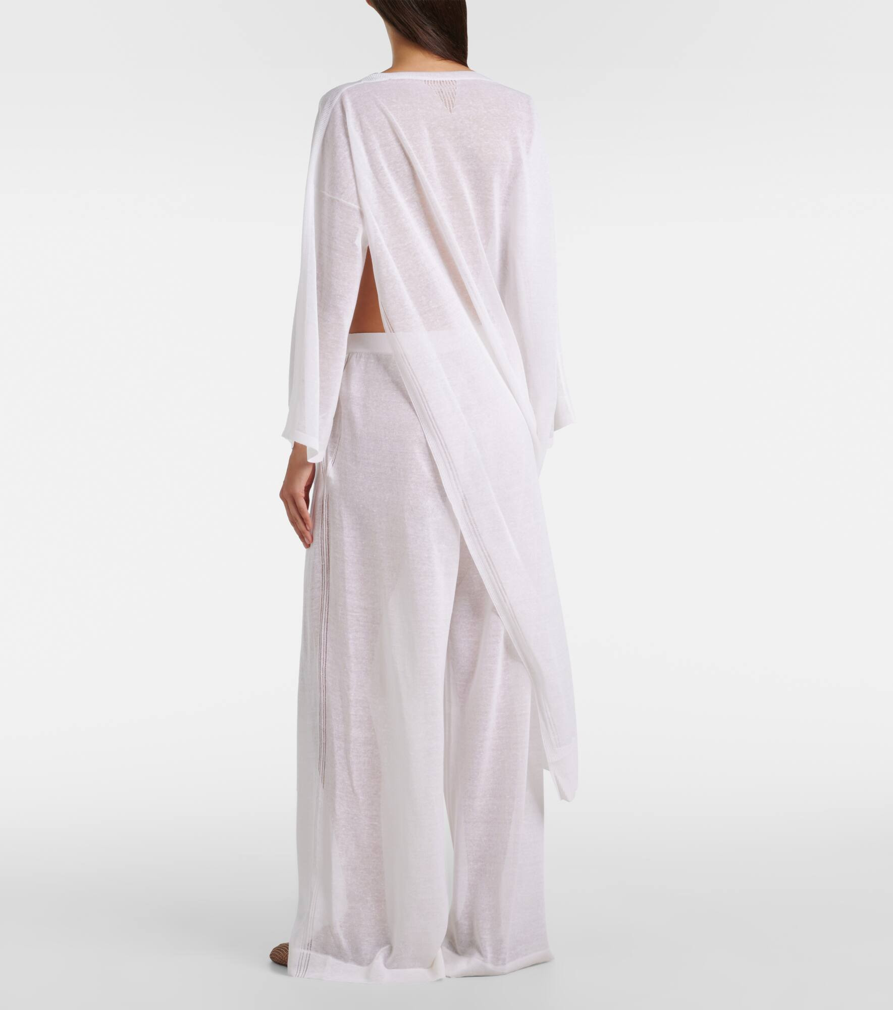 Linen and silk wide-leg pants - 3