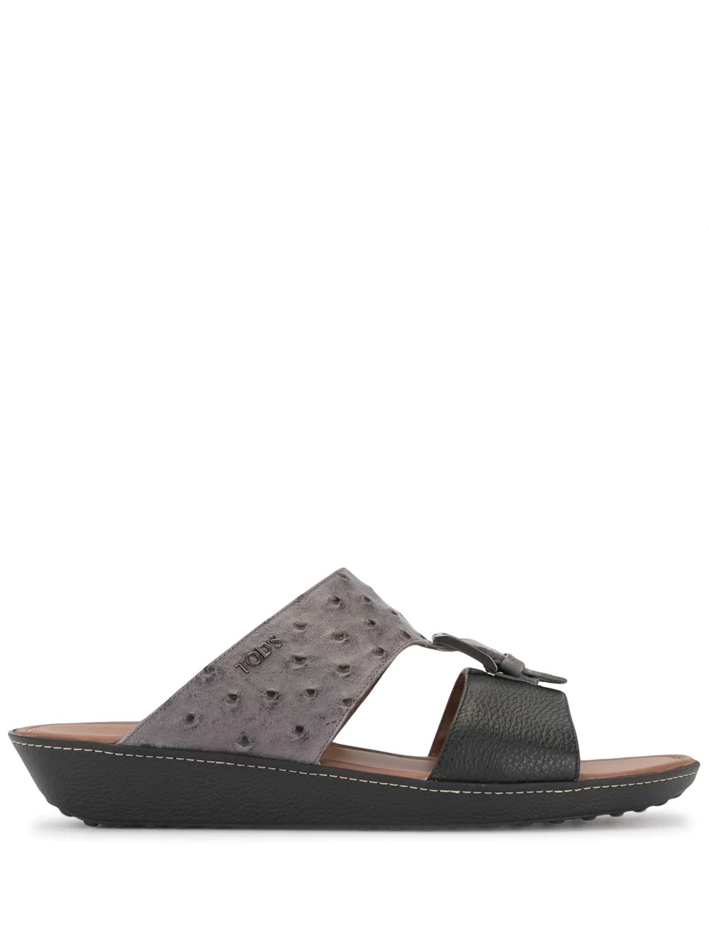 two-tone leather sandals - 1