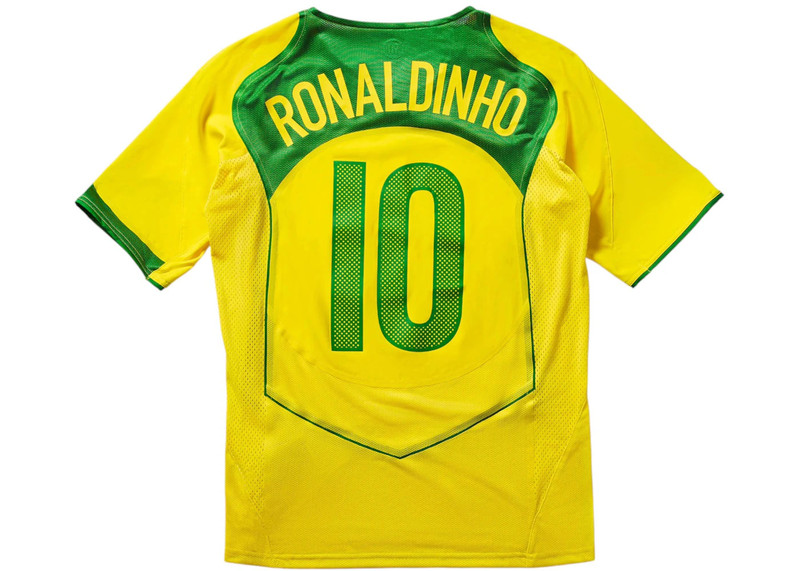 Nike Nike Total 90 Brazil Ronaldinho 2004 Reissue Jersey Opti Yellow/Apple Green outlook