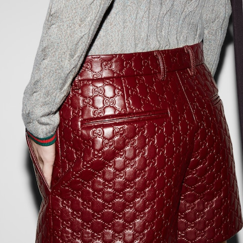 GG embossed leather short - 5