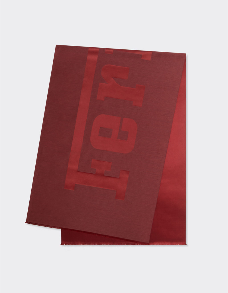 Wool and silk scarf with Ferrari logo 5