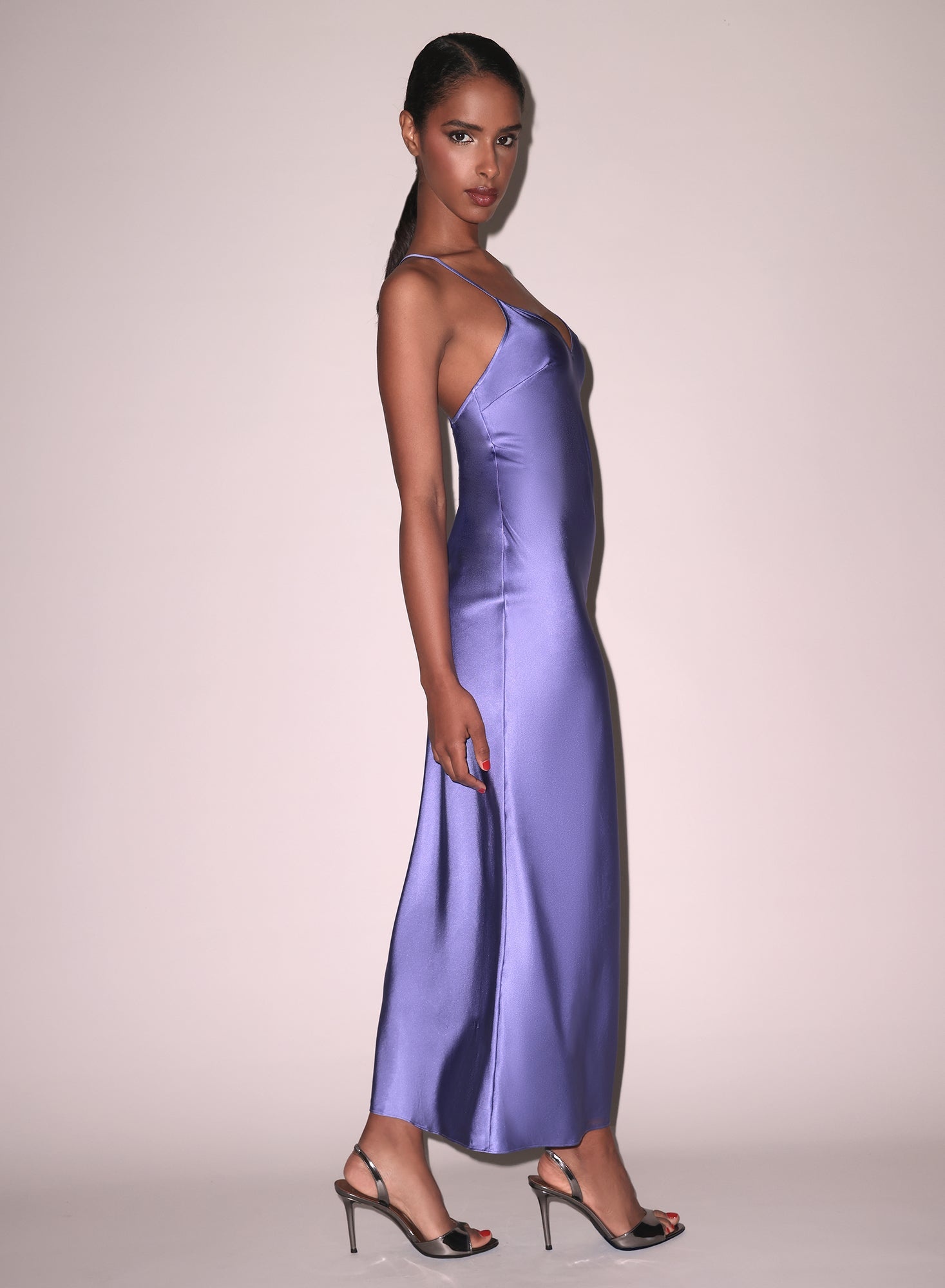 Maxi High Slit Slip Dress - 5