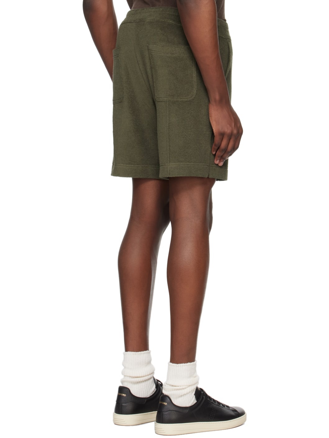 Khaki Towelling Shorts - 3
