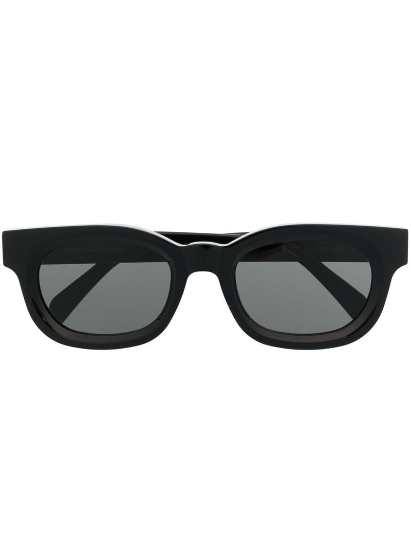 logo-lettering square-frame sunglasses 1