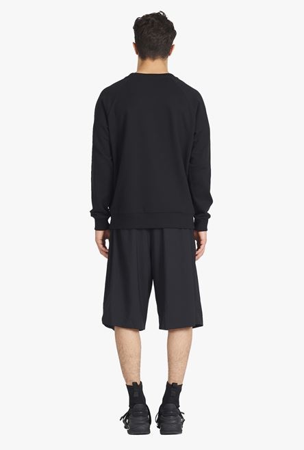 Black eco-designed cotton sweatshirt with multicolor Balmain Paris logo print - 3
