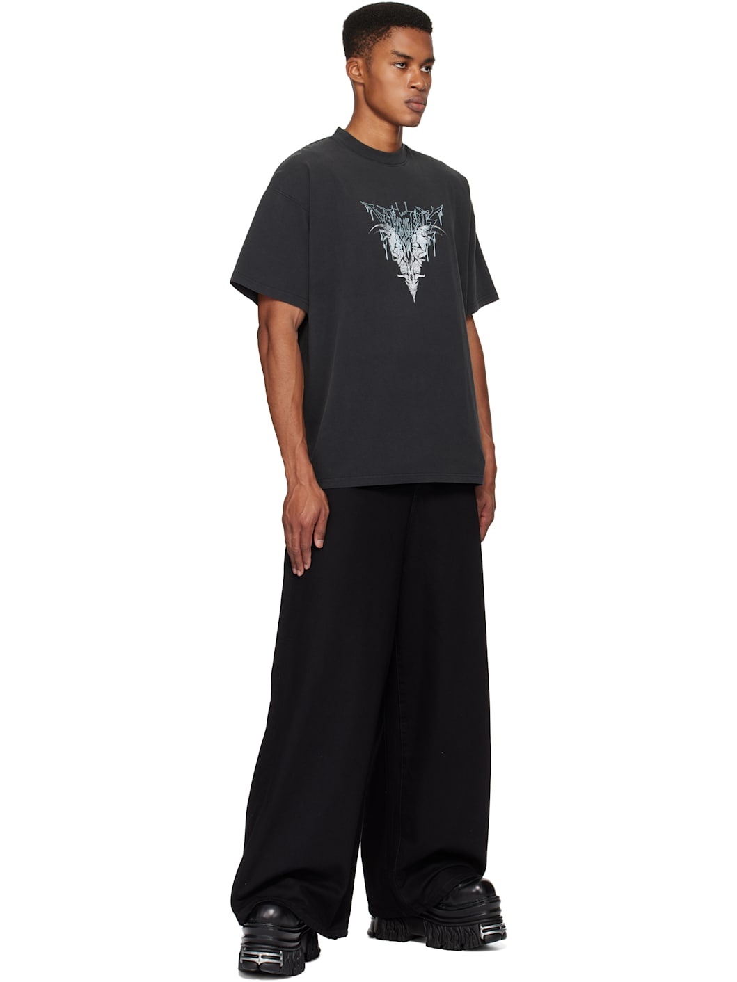 Black Bone 'V' Regular T-shirt - 4