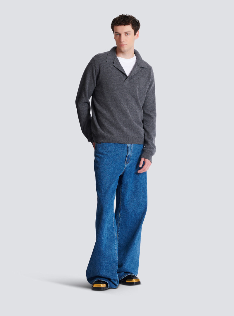 Long-sleeved polo shirt in eco-cashmere 3