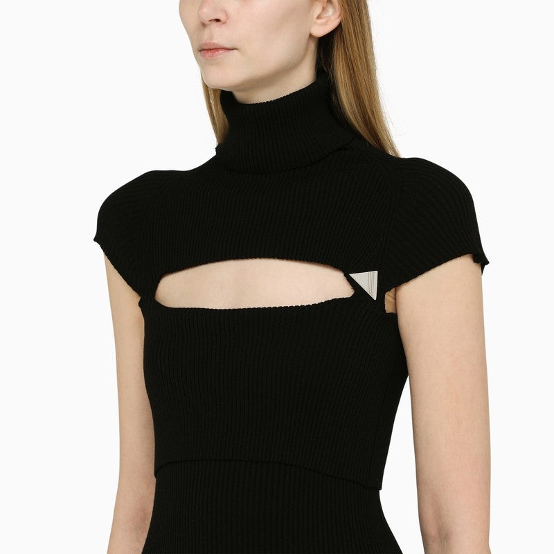 BLACK KNIT DRESS - 4