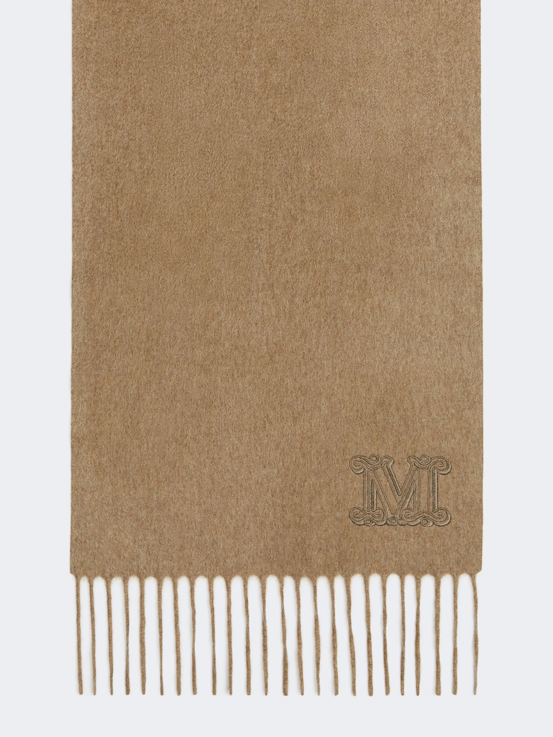 DALIA Cashmere stole with Monogram embroidery - BEIGE - 1