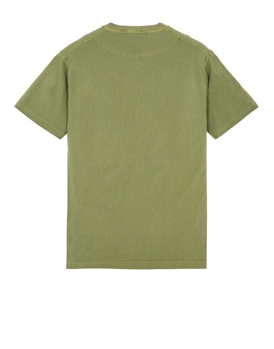 23757 GARMENT-DYED COTTON JERSEY 'FISSATO' TREATMENT OLIVE GREEN - 2