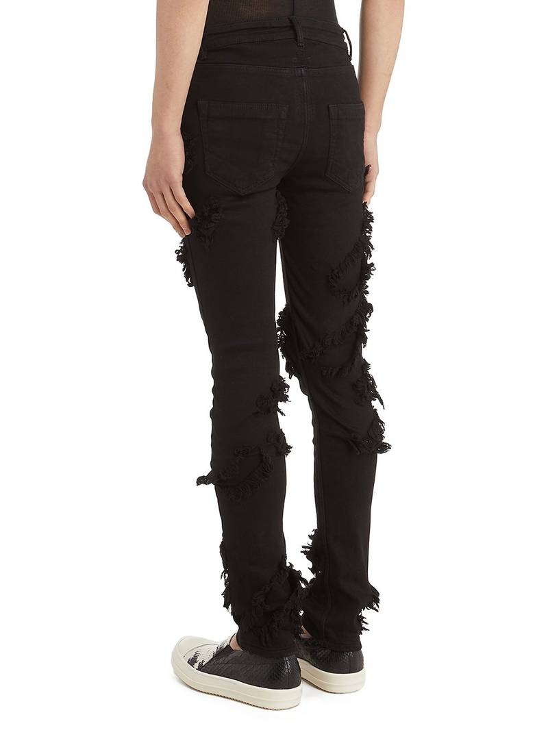RICK OWENS DRKSHDW Distressed Skinny Jeans Black 3