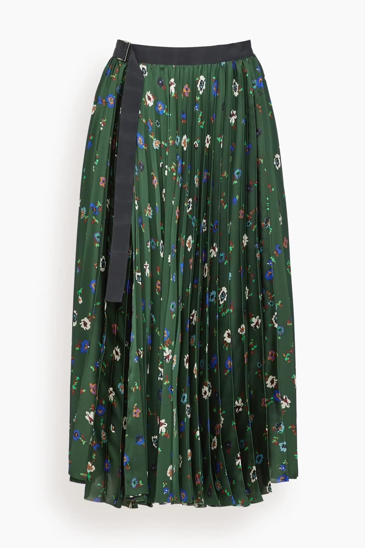 Floral Print Skirt in Green - 1