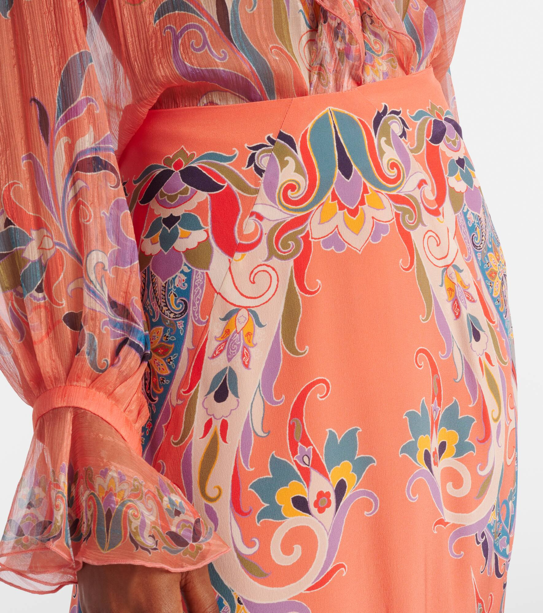 Paisley silk maxi skirt - 4