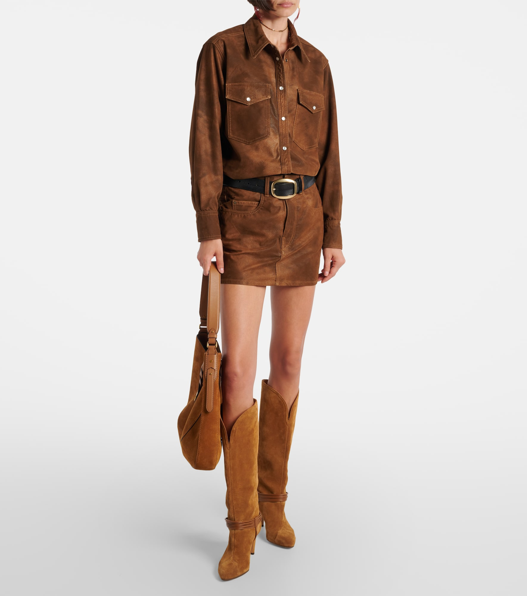 Karima faux leather overshirt - 2