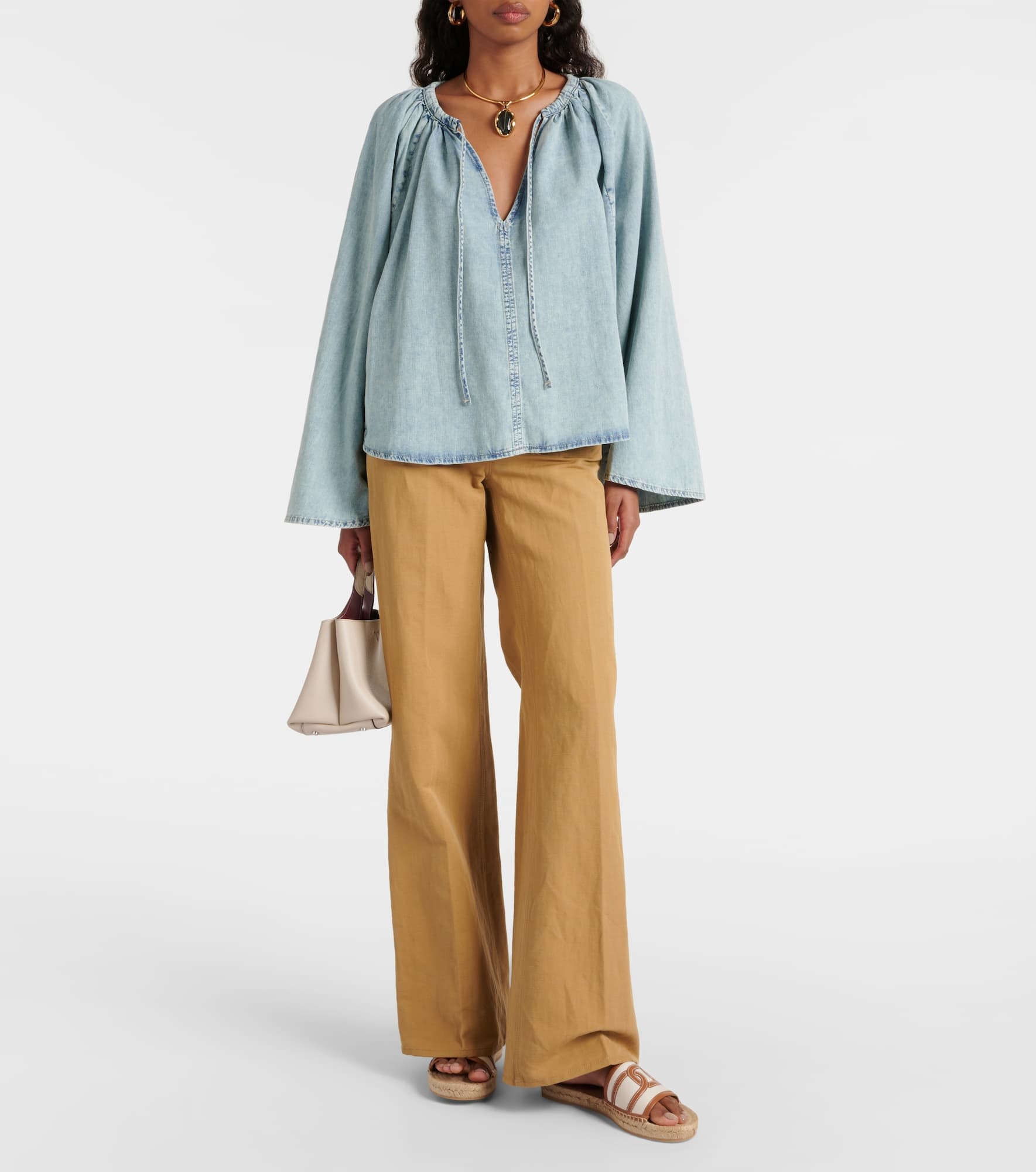 Cotton and linen denim top - 2