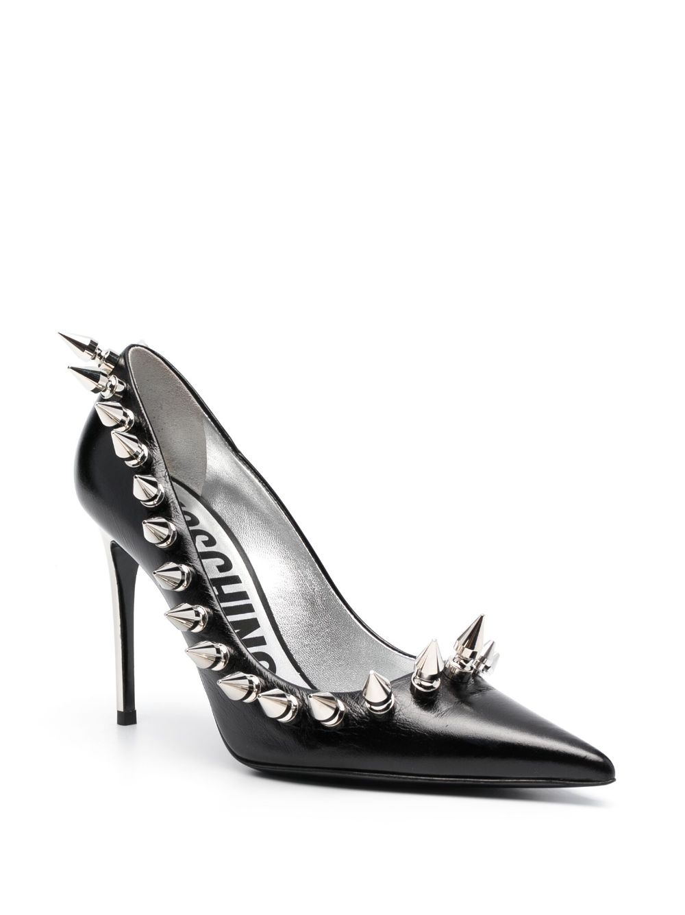 105mm spike-embellished leather pumps - 2