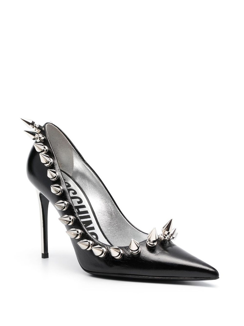 Moschino 105mm spike-embellished leather pumps outlook