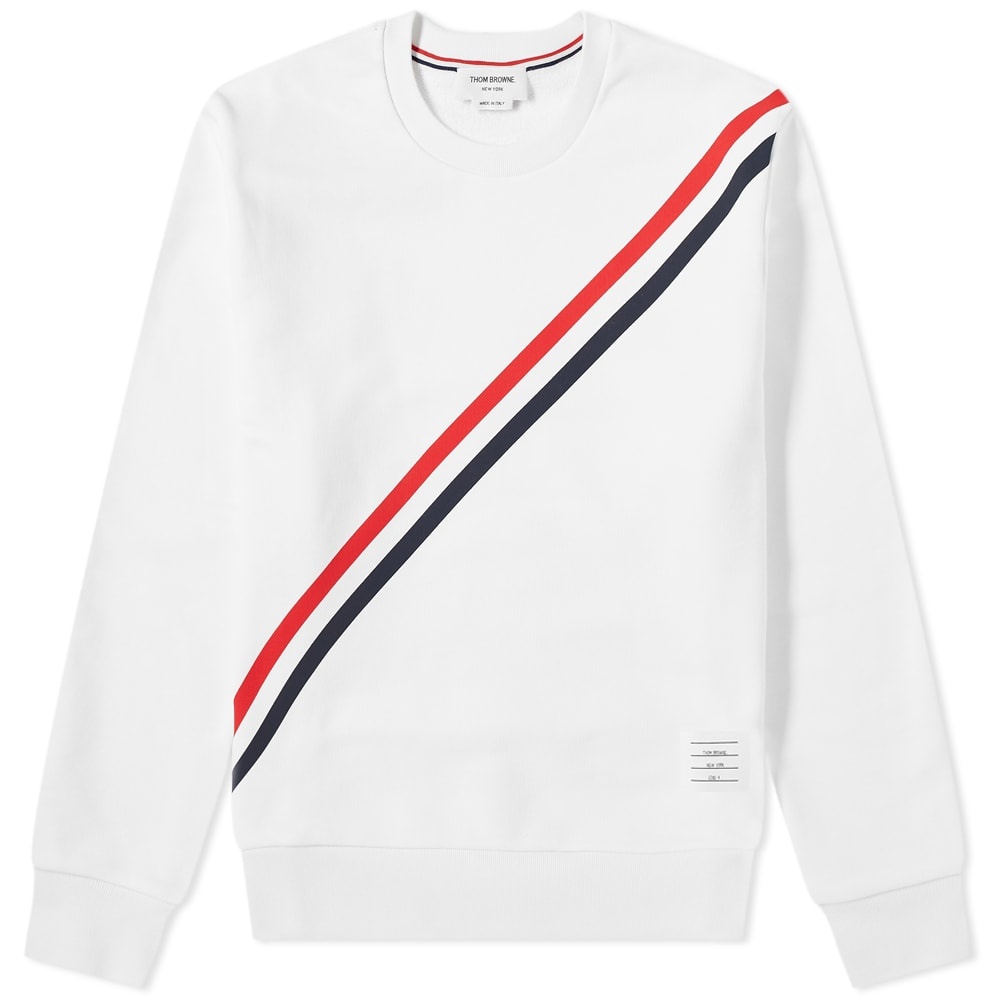 Thom Browne Diagonal Stripe Crew Sweat - 1